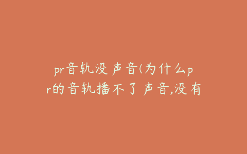 pr音轨没声音(为什么pr的音轨播不了声音,没有按静音)