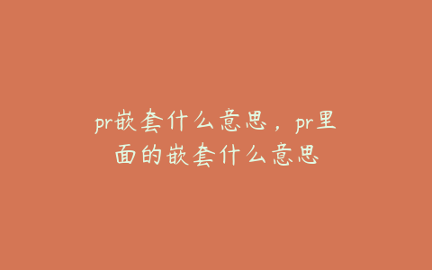 pr嵌套什么意思，pr里面的嵌套什么意思