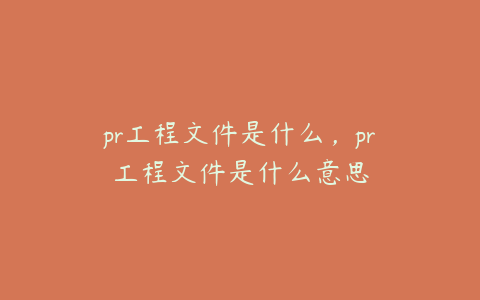 pr工程文件是什么，pr工程文件是什么意思