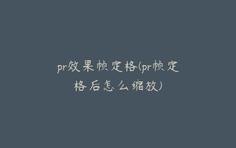 pr效果帧定格(pr帧定格后怎么缩放)