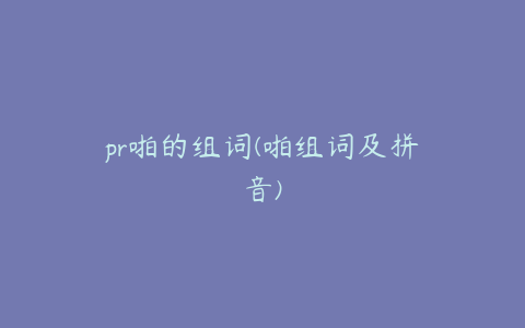 pr啪的组词(啪组词及拼音)