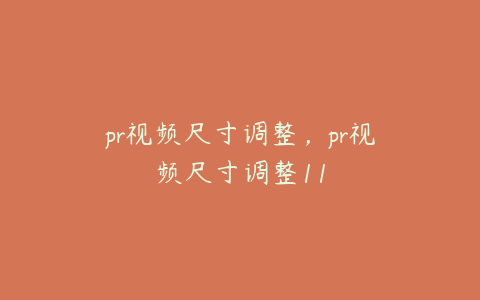 pr视频尺寸调整，pr视频尺寸调整11