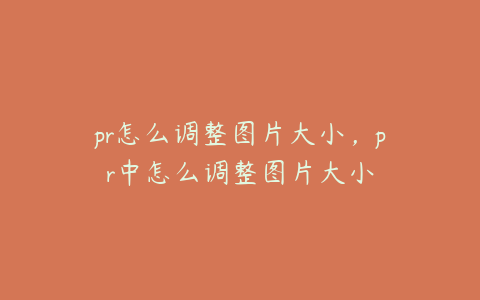 pr怎么调整图片大小，pr中怎么调整图片大小