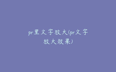 pr里文字放大(pr文字放大效果)