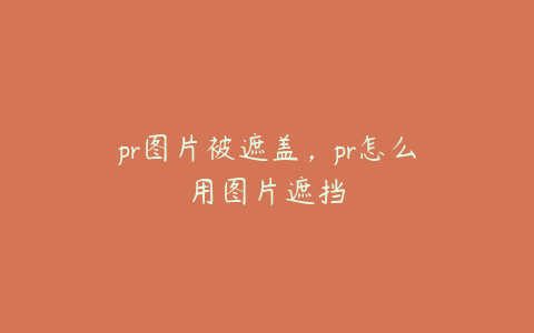 pr图片被遮盖，pr怎么用图片遮挡