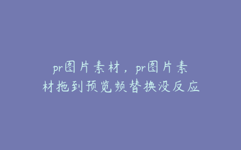 pr图片素材，pr图片素材拖到预览频替换没反应