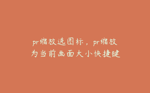 pr缩放选图标，pr缩放为当前画面大小快捷键