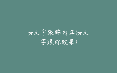 pr文字跟踪内容(pr文字跟踪效果)