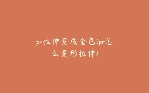 pr拉伸变成金色(pr怎么变形拉伸)