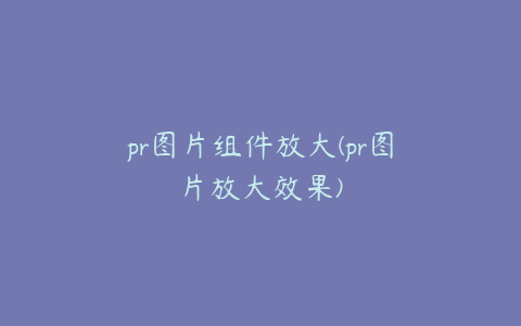 pr图片组件放大(pr图片放大效果)