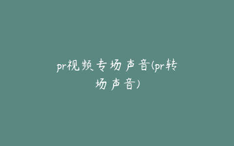 pr视频专场声音(pr转场声音)