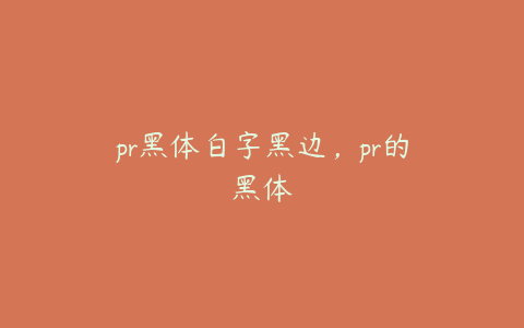 pr黑体白字黑边，pr的黑体