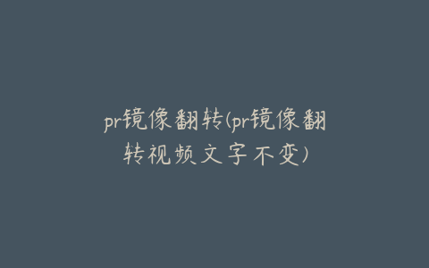 pr镜像翻转(pr镜像翻转视频文字不变)