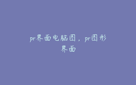 pr界面电脑图，pr图形界面