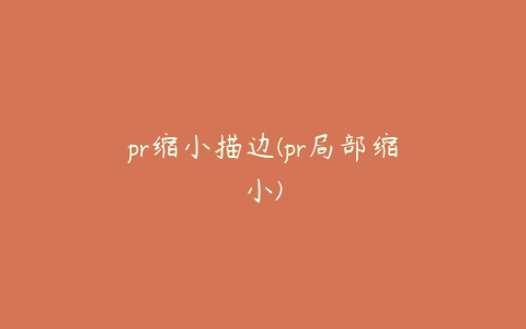 pr缩小描边(pr局部缩小)