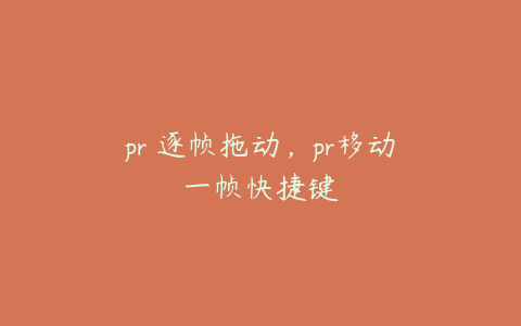 pr 逐帧拖动，pr移动一帧快捷键