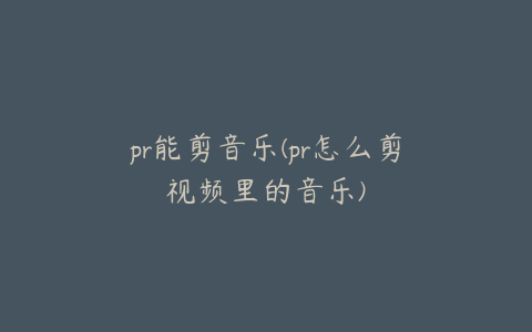 pr能剪音乐(pr怎么剪视频里的音乐)