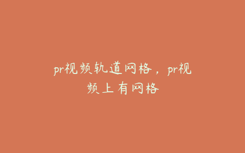 pr视频轨道网格，pr视频上有网格