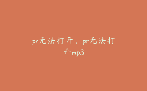 pr无法打开，pr无法打开mp3