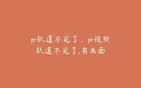 pr轨道不见了，pr视频轨道不见了,有画面