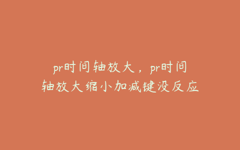 pr时间轴放大，pr时间轴放大缩小加减键没反应